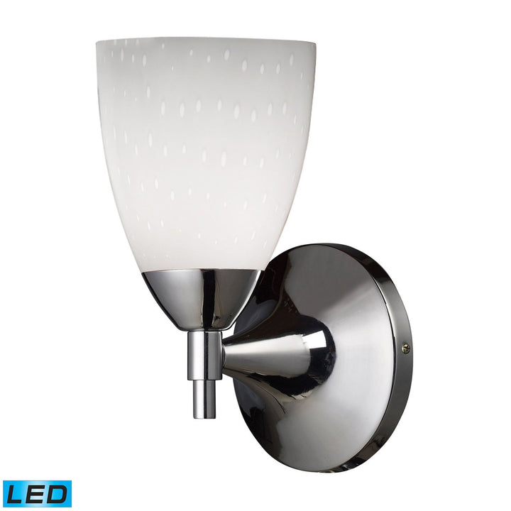 Celina 1-Light Wall Lamp in Polished Chrome with Simple White Glass Image 1