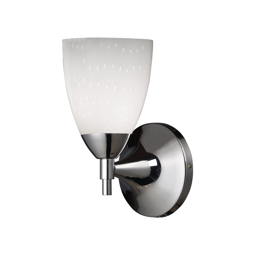 Celina 1-Light Wall Lamp in Polished Chrome with Simple White Glass Image 2