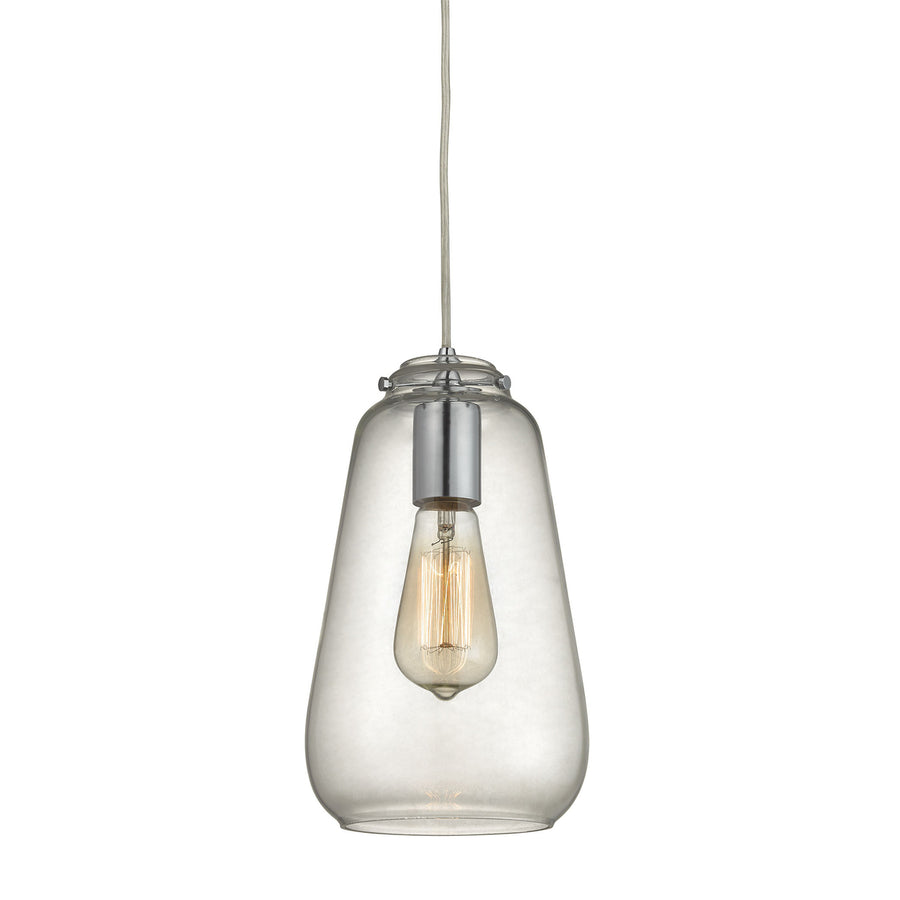 Orbital 6 Wide 1-Light Pendant - Polished Chrome with Clear Glass Image 1