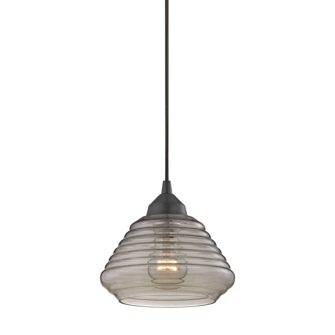 Orbital 8 Wide 1-Light Pendant - Oil Rubbed Bronze with Smoke Glass Image 1