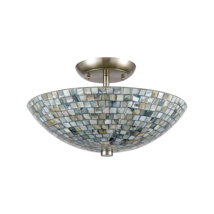 Capri 16 Wide 3-Light Semi Flush Mount - Satin Nickel Image 2