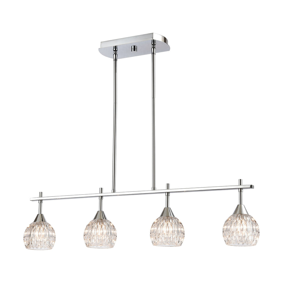 Kersey 34 Wide 4-Light Linear Chandelier - Polished Chrome Image 1