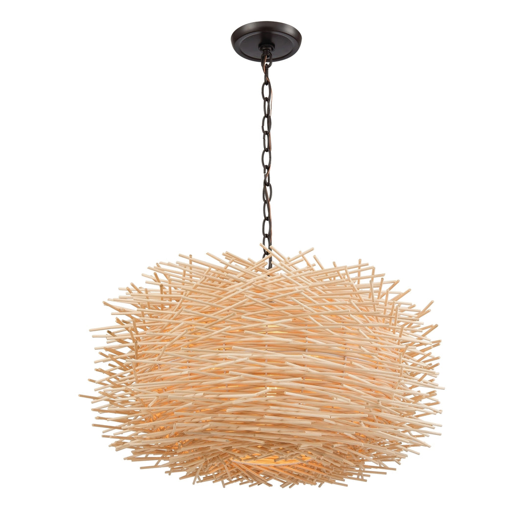 Bamboo Nest 23 Wide 3-Light Chandelier - Oil Rubbed Bronze Image 1