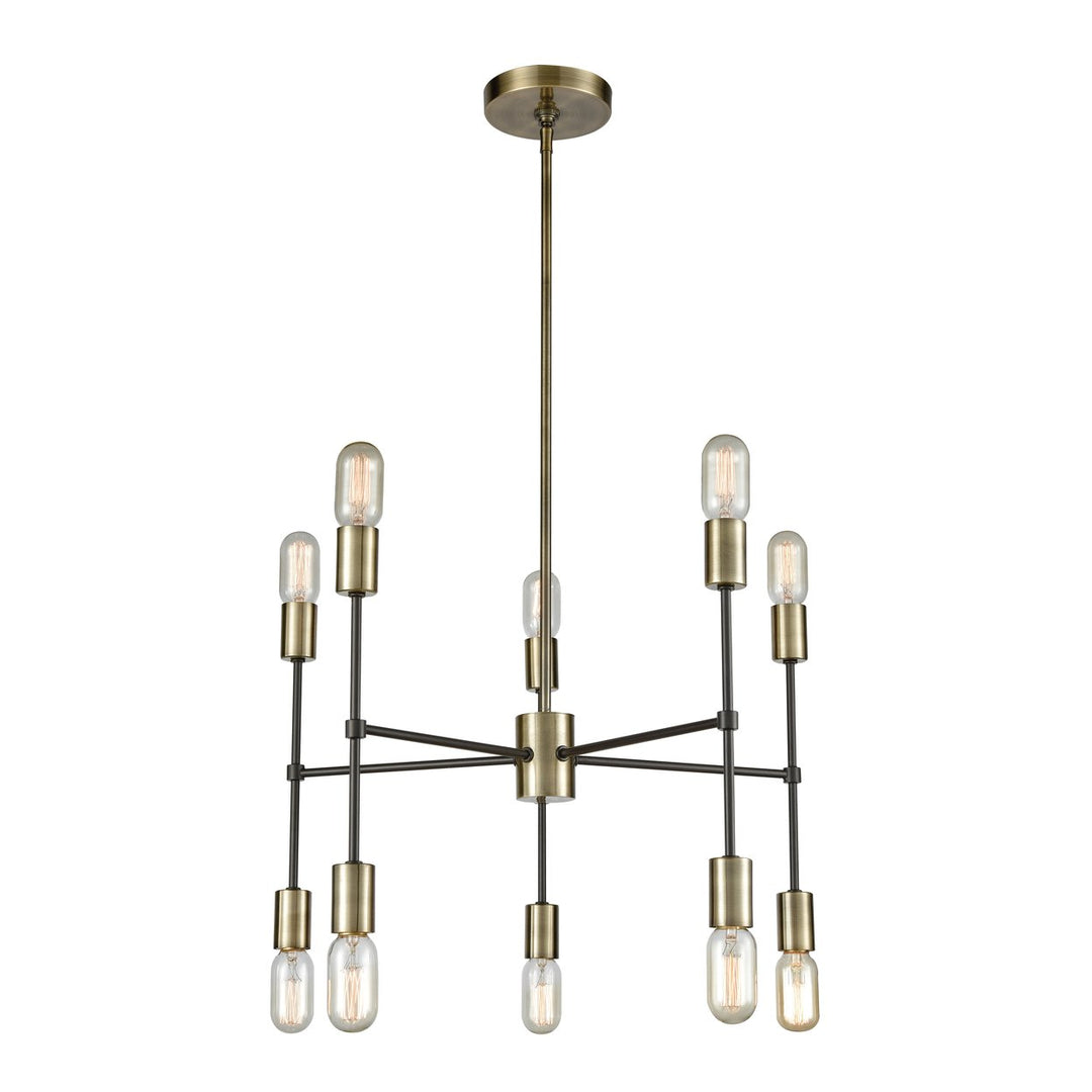 Up Down Century 24 Wide 10-Light Chandelier - Antique Brass Image 1