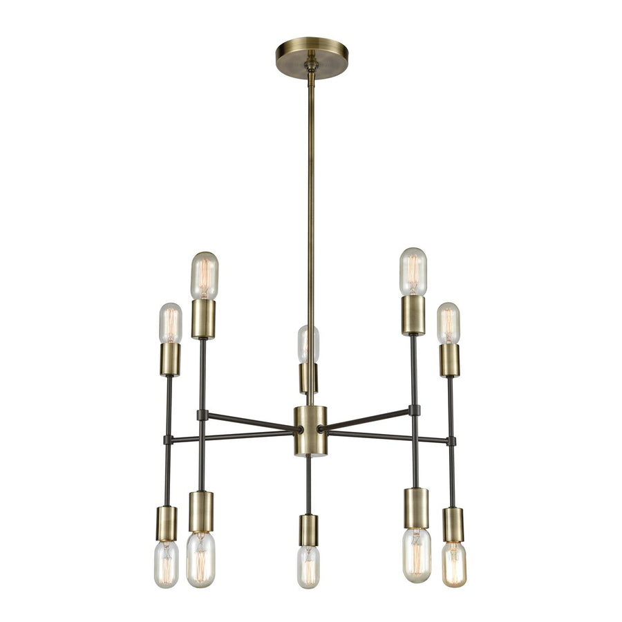 Up Down Century 24 Wide 10-Light Chandelier - Antique Brass Image 1