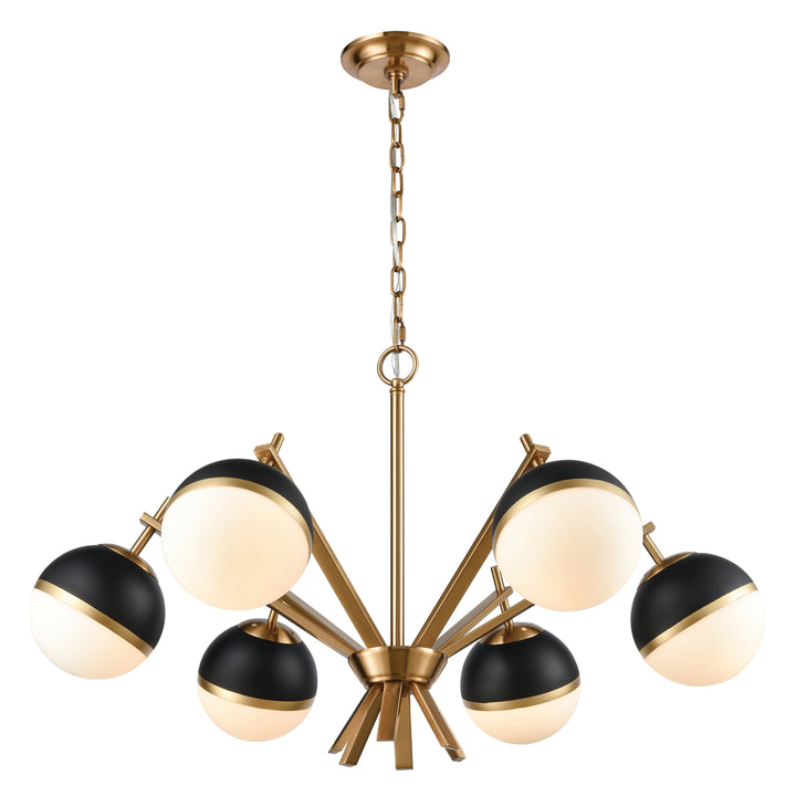 Blind Tiger 32 Wide 6-Light Chandelier - Black Image 1