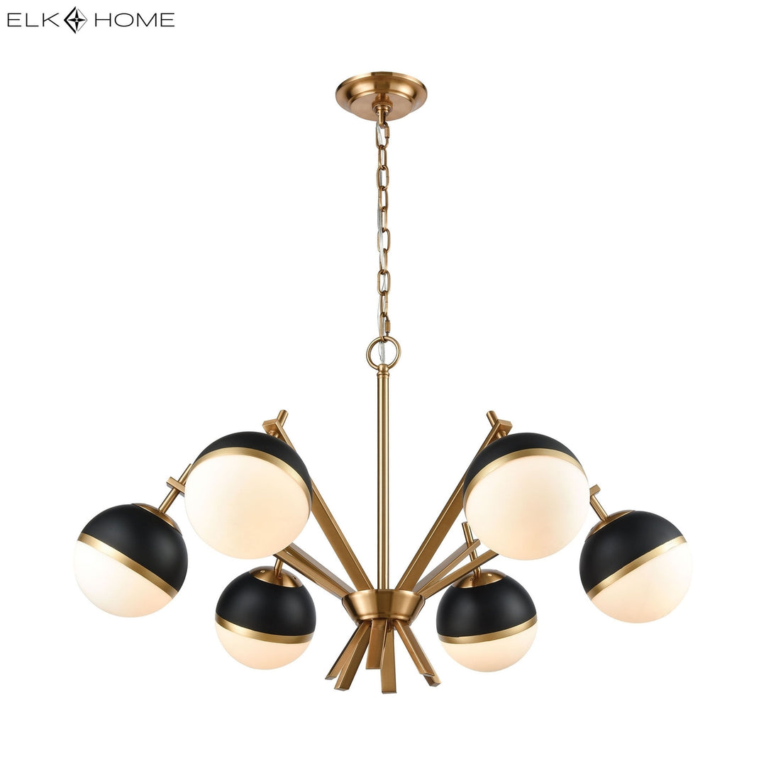 Blind Tiger 32 Wide 6-Light Chandelier - Black Image 2