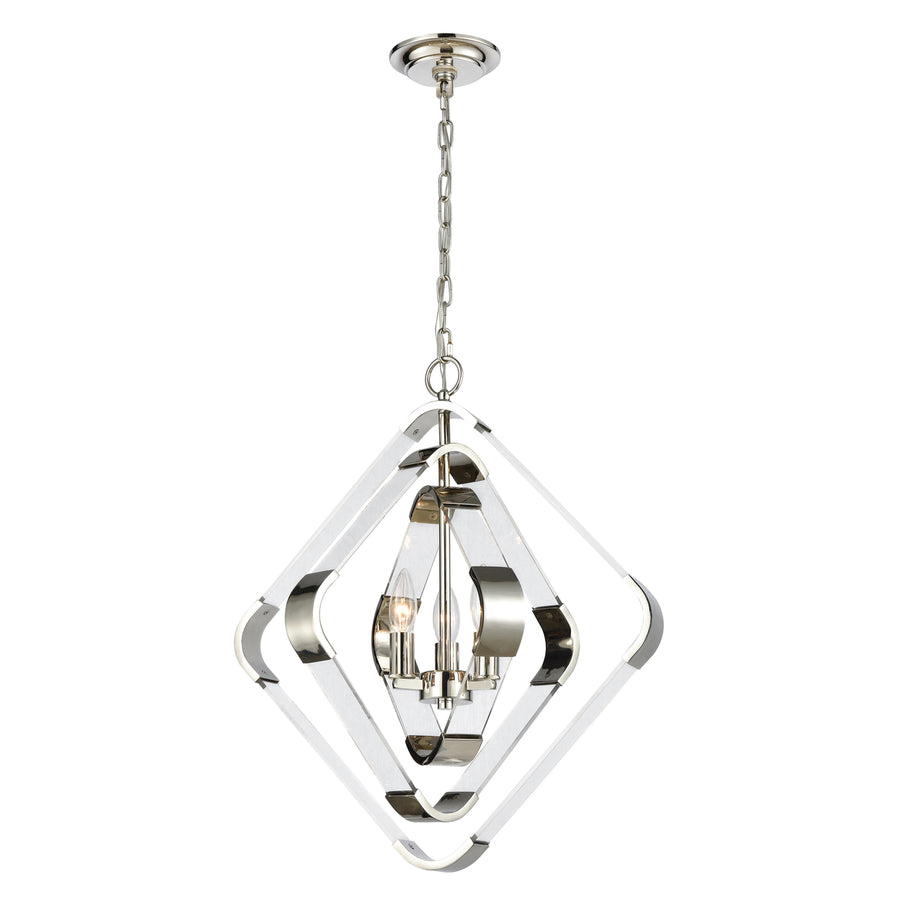 Rapid Pulse 20 Wide 3-Light Pendant - Polished Nickel Image 1