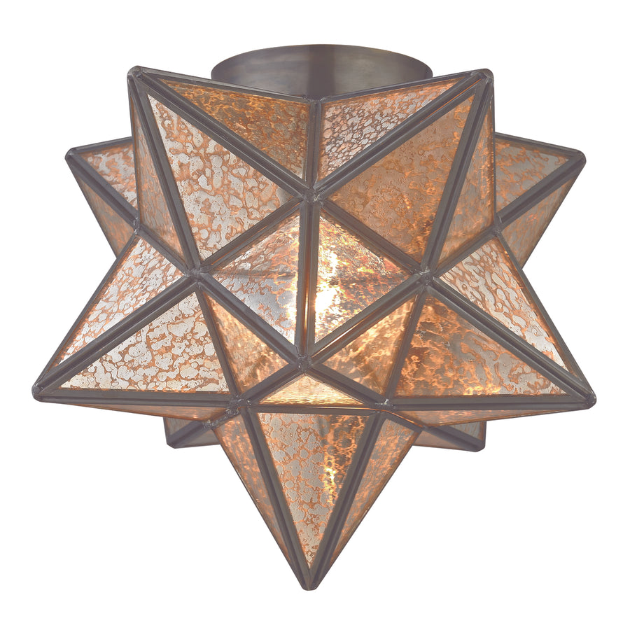 Moravian Star 11 Wide 1-Light Flush Mount - Oil Rubbed Bronze [1145-004] Image 1