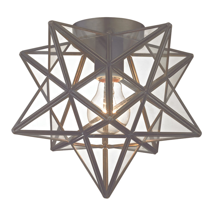 Moravian Star 11 Wide 1-Light Flush Mount - Oil Rubbed Bronze [1145-005] Image 1