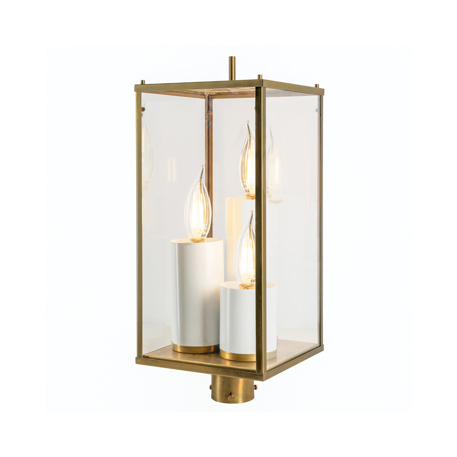 Back Bay Outdoor Post Lantern Light - Aged Brass Image 1