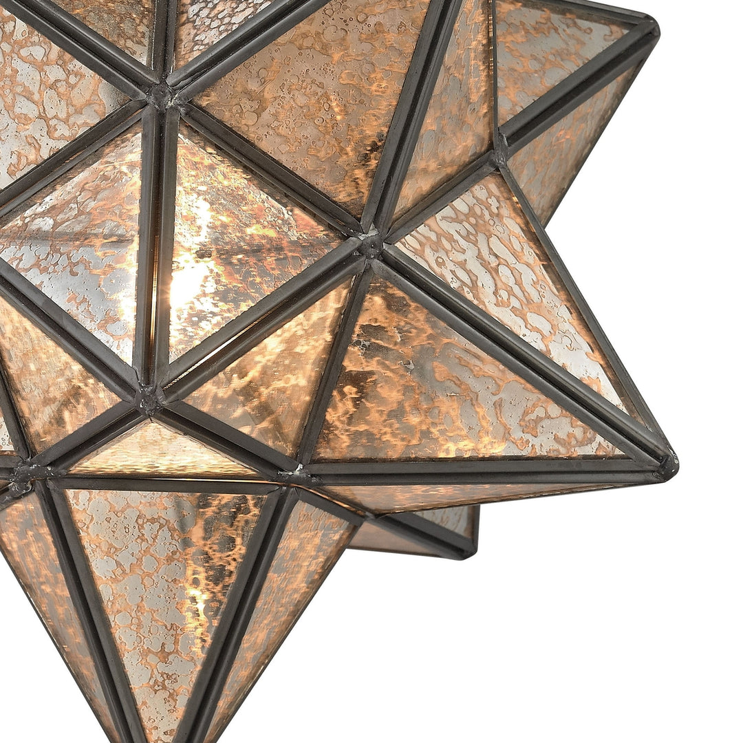 Moravian Star 11 Wide 1-Light Flush Mount - Oil Rubbed Bronze [1145-004] Image 4