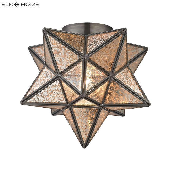 Moravian Star 11 Wide 1-Light Flush Mount - Oil Rubbed Bronze [1145-004] Image 6