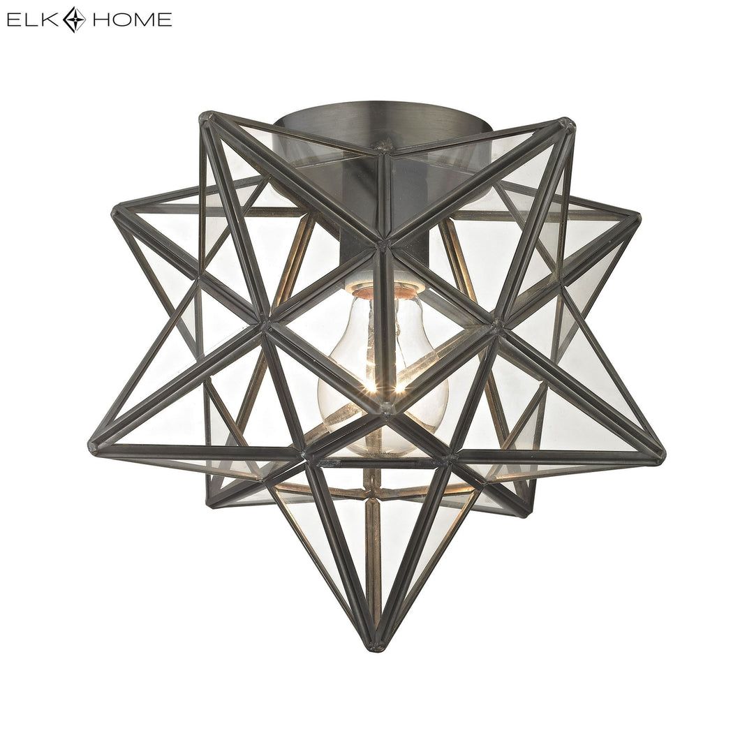 Moravian Star 11 Wide 1-Light Flush Mount - Oil Rubbed Bronze [1145-005] Image 6