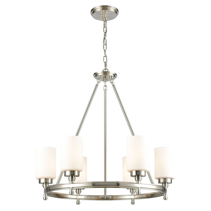 Dawson 25 Wide 6-Light Chandelier - Satin Nickel Image 1