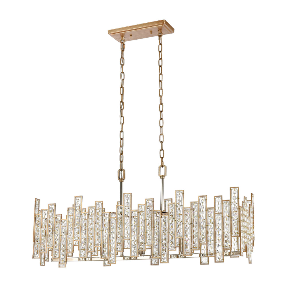 Equilibrium 34 Wide 5-Light Linear Chandelier - Matte Gold Image 2