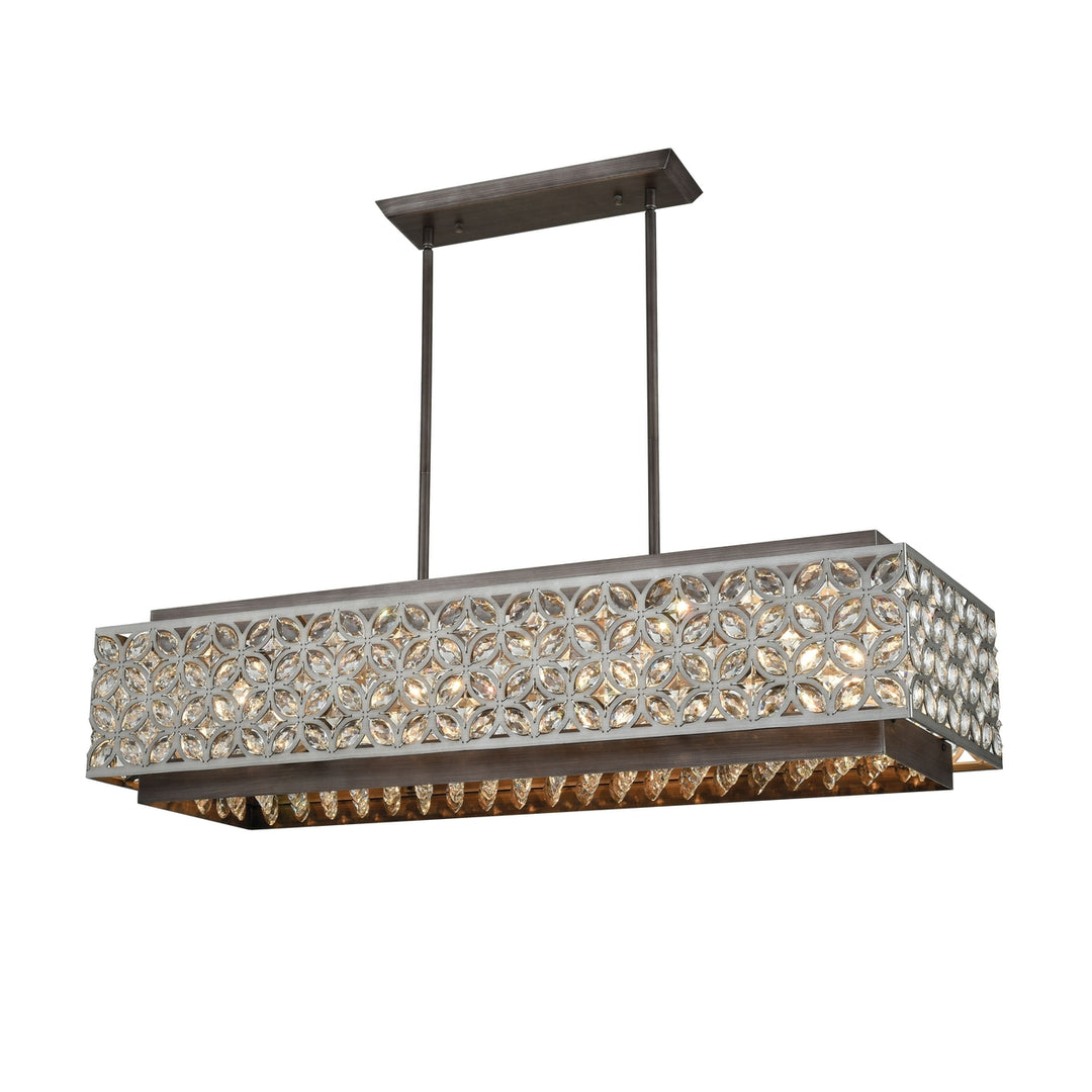 Rosslyn 40 Wide 8-Light Linear Chandelier - Weathered Zinc Image 1