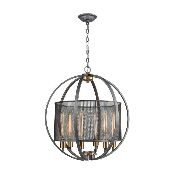 Ellicott 24 Wide 6-Light Chandelier - Weathered Zinc Image 1