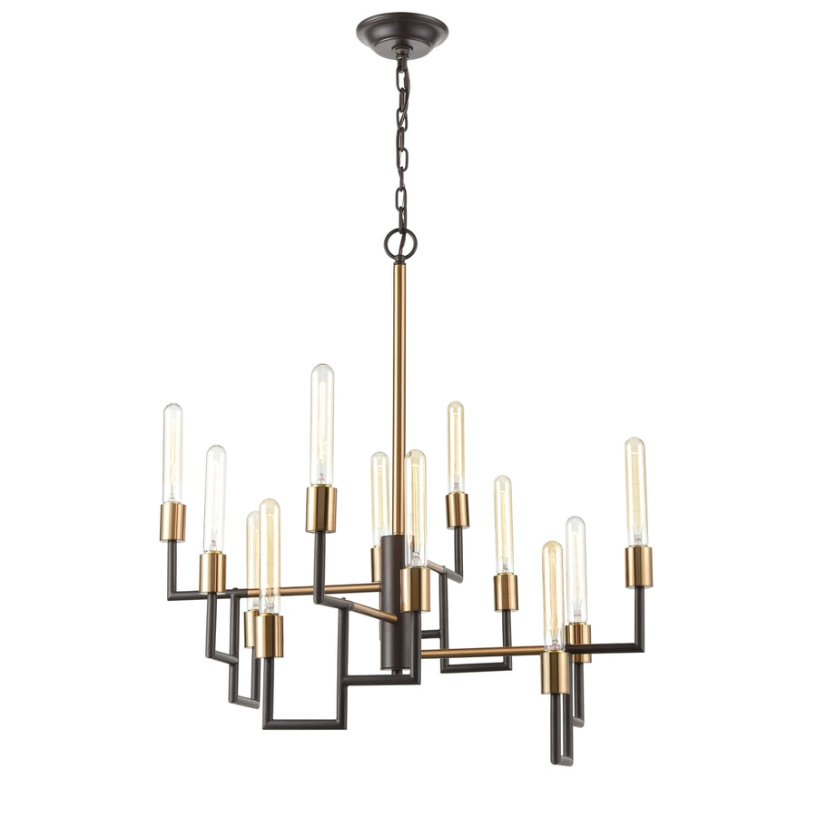 Congruency 29 Wide 12-Light Chandelier - Oil Rubbed Bronze Image 1