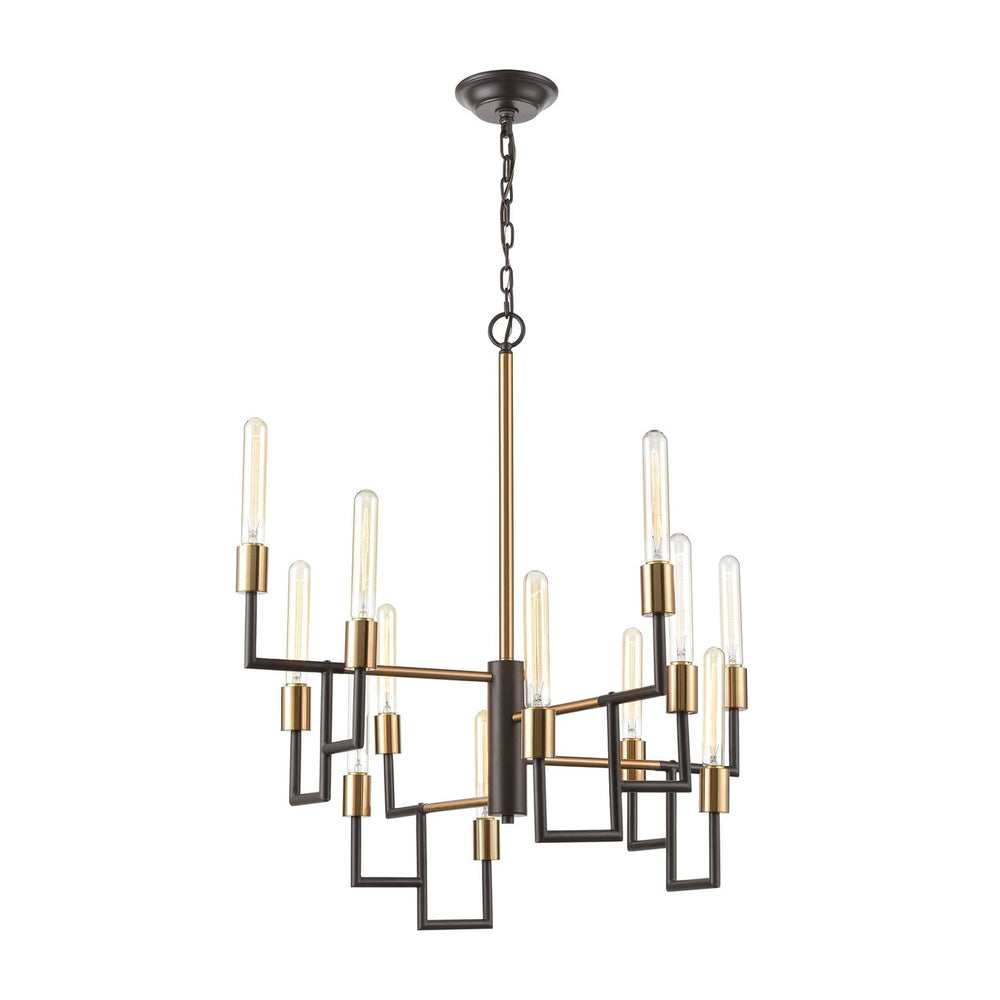 Congruency 29 Wide 12-Light Chandelier - Oil Rubbed Bronze Image 2