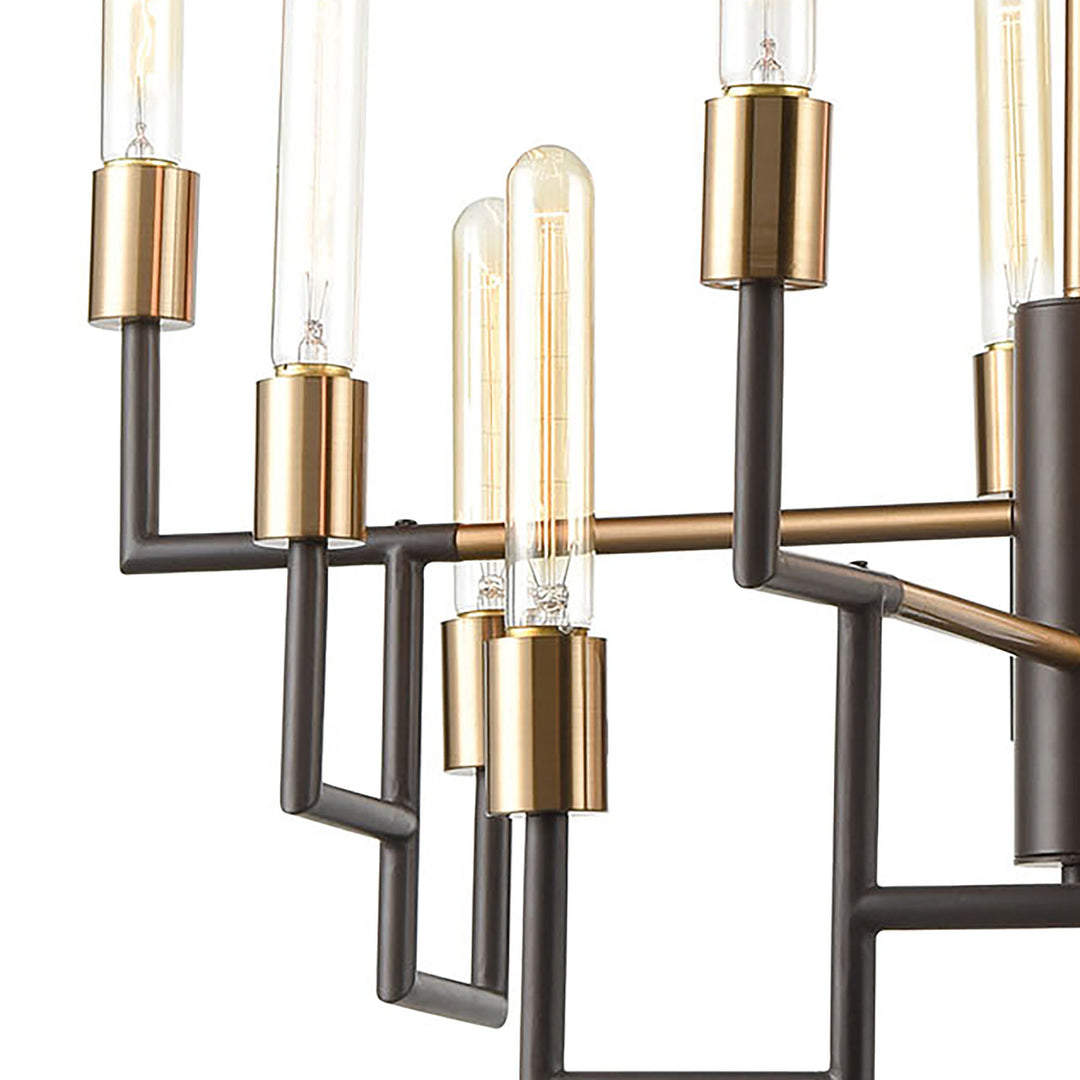 Congruency 29 Wide 12-Light Chandelier - Oil Rubbed Bronze Image 3