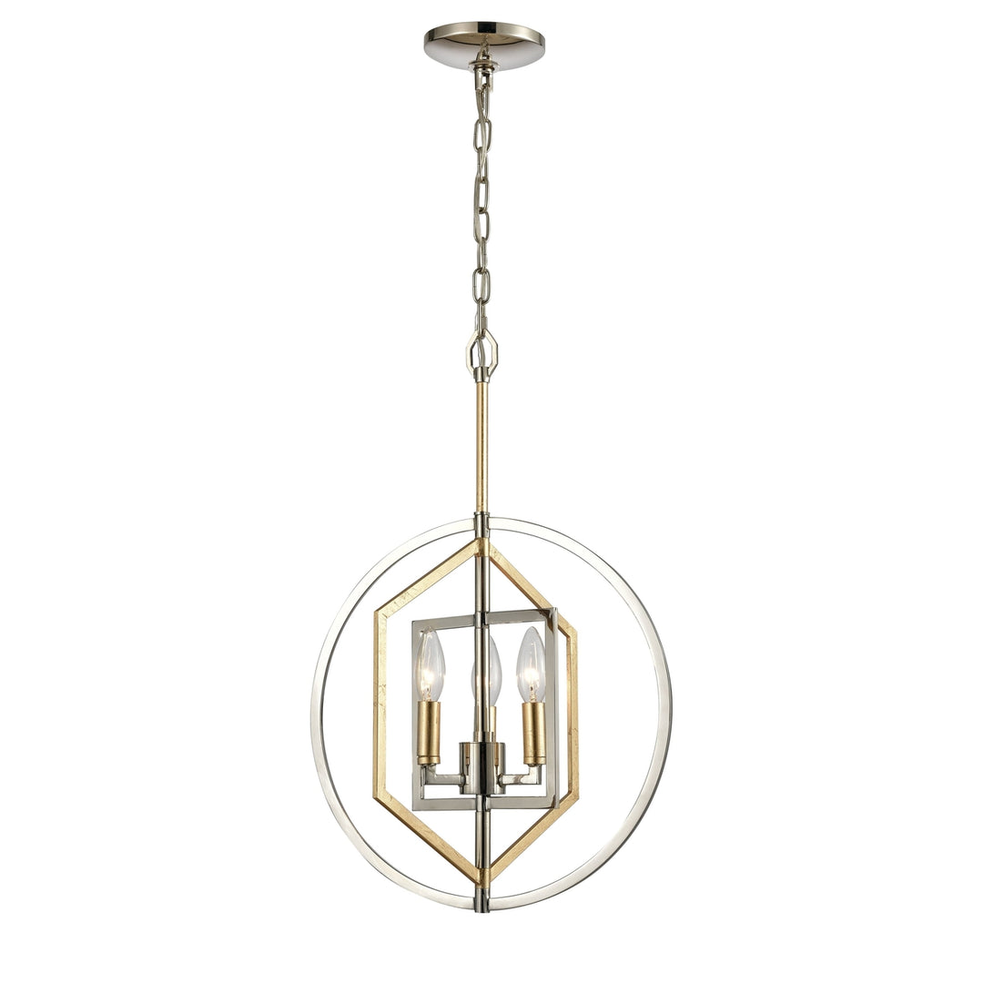 Geosphere 15 Wide 3-Light Chandelier - Polished Nickel Image 1