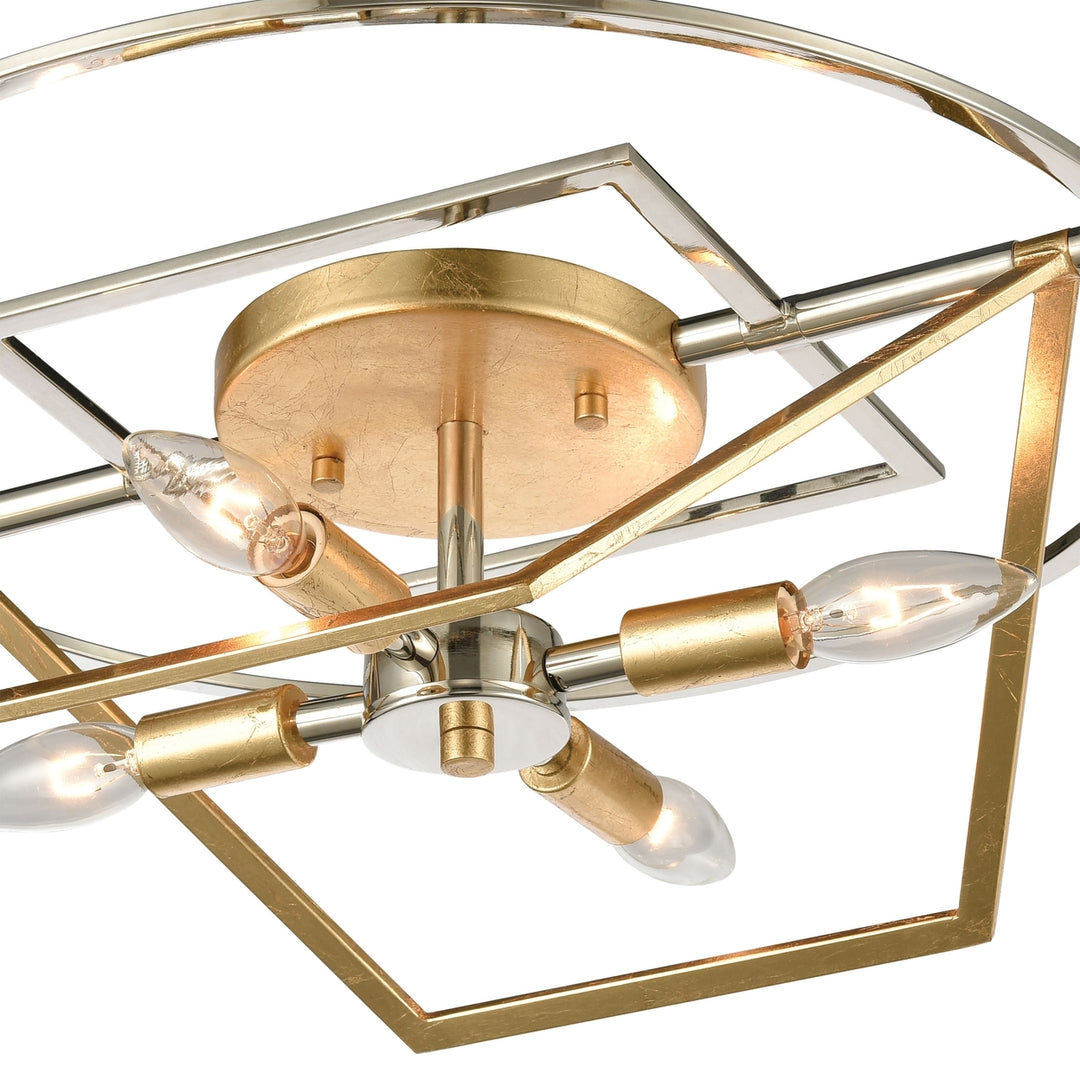 Geosphere 18 Wide 4-Light Semi Flush Mount - Polished Nickel Image 4