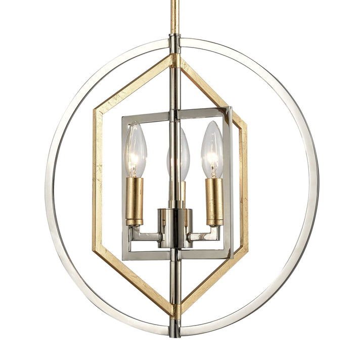 Geosphere 15 Wide 3-Light Chandelier - Polished Nickel Image 4