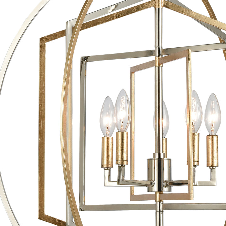 Geosphere 27 Wide 5-Light Chandelier - Polished Nickel Image 3