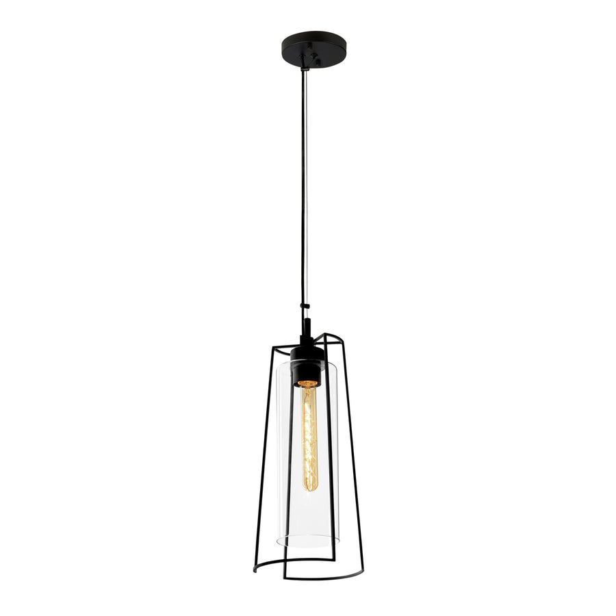 Cere Indoor/Outdoor Narrow Pendant Light - Matte Black Image 1