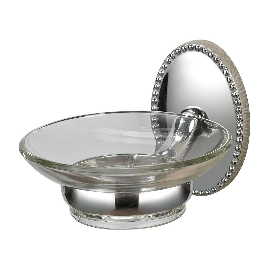 Soap Dish Holder in Chrome and Glass Image 1