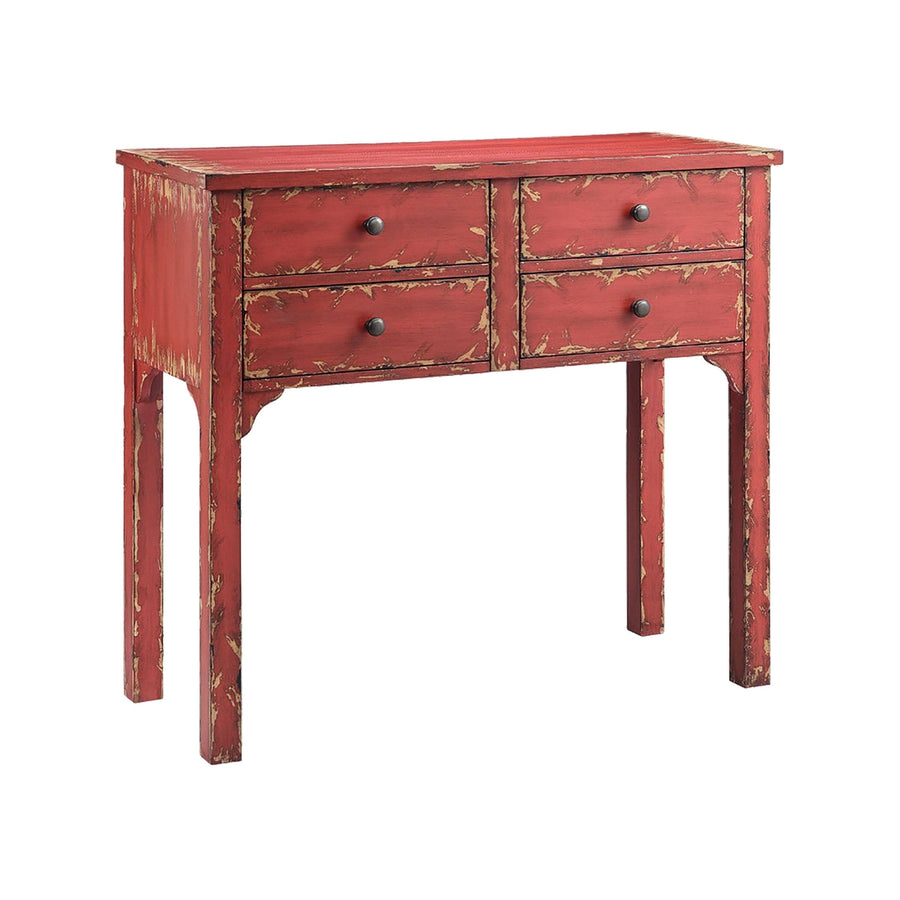 Wilber 4-Drawer Console - Brick Red Image 1