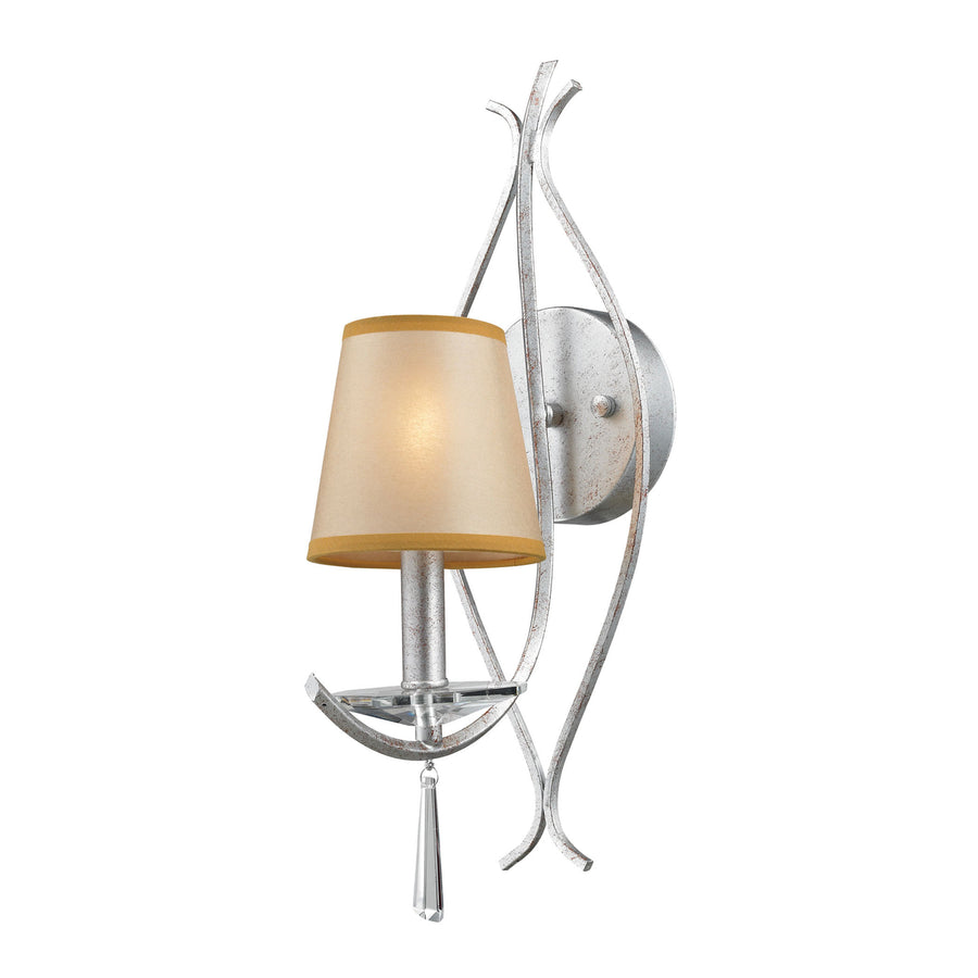 Clarendon 1-Light Sconce in Silver, Shade included Image 1