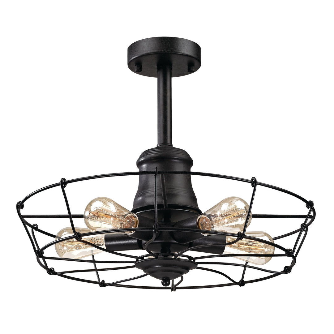 Glendora 20 Wide 5-Light Semi Flush Mount - Wrought Iron Black Image 1