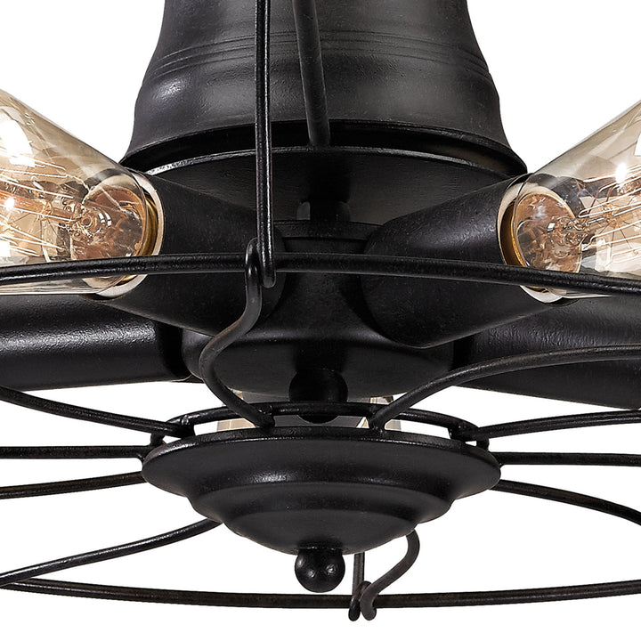 Glendora 20 Wide 5-Light Semi Flush Mount - Wrought Iron Black Image 3