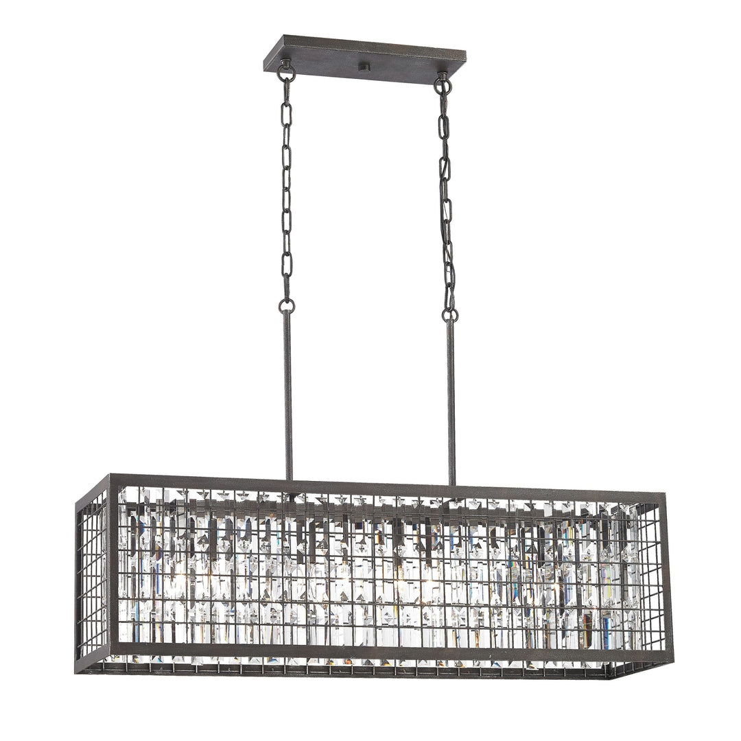 Nadina 37 Wide 4-Light Linear Chandelier - Silverdust Iron Image 1