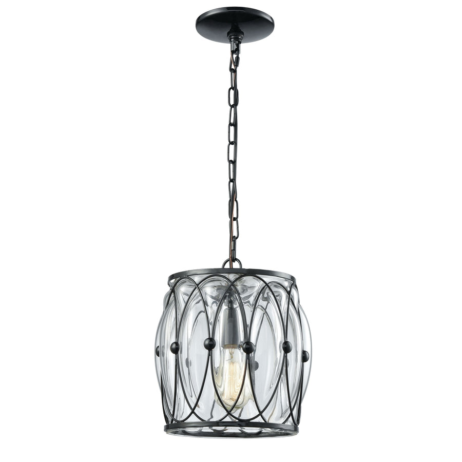 Adriano 9 Wide 1-Light Mini Pendant - Gloss Black Image 1