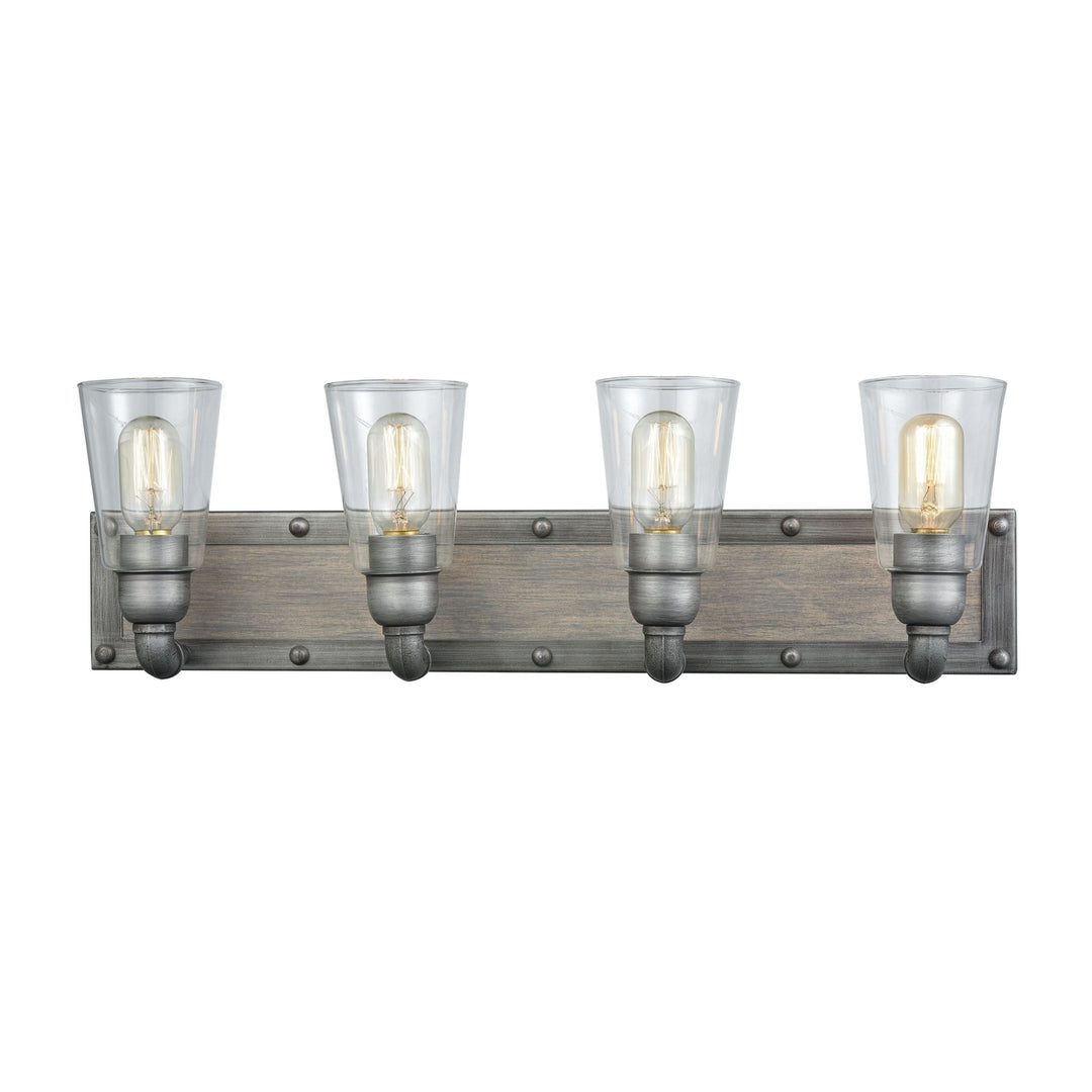 Platform 27 Wide 4-Light Vanity Light - Weathered Zinc Image 1