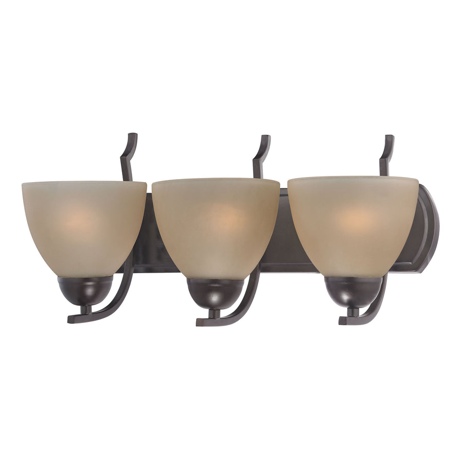 Kingston 3-Light Vanity Light in Oil Rubbed Bronze with Cafe Tint Glass Image 1