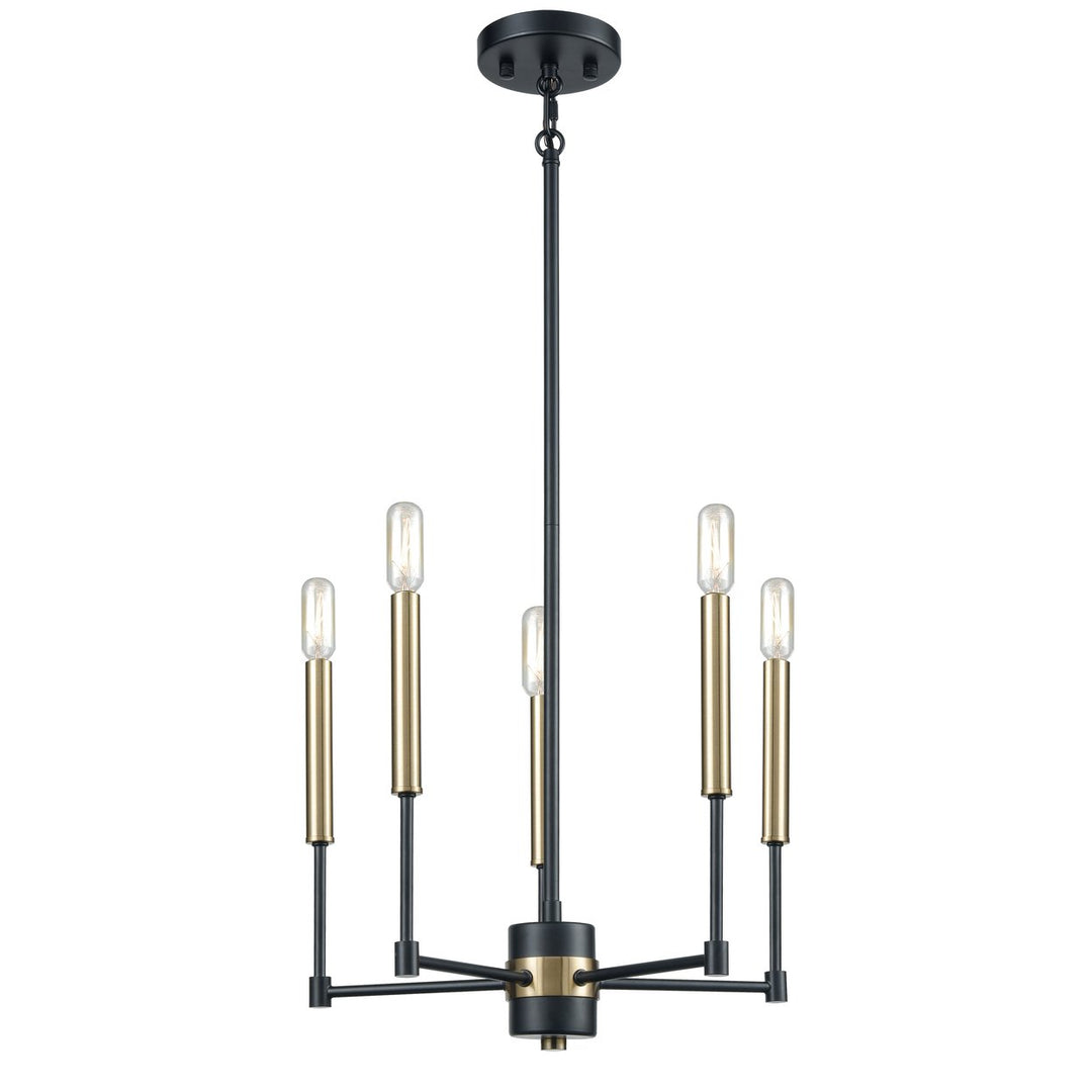 Livingston 17 Wide 5-Light Chandelier - Matte Black Image 1