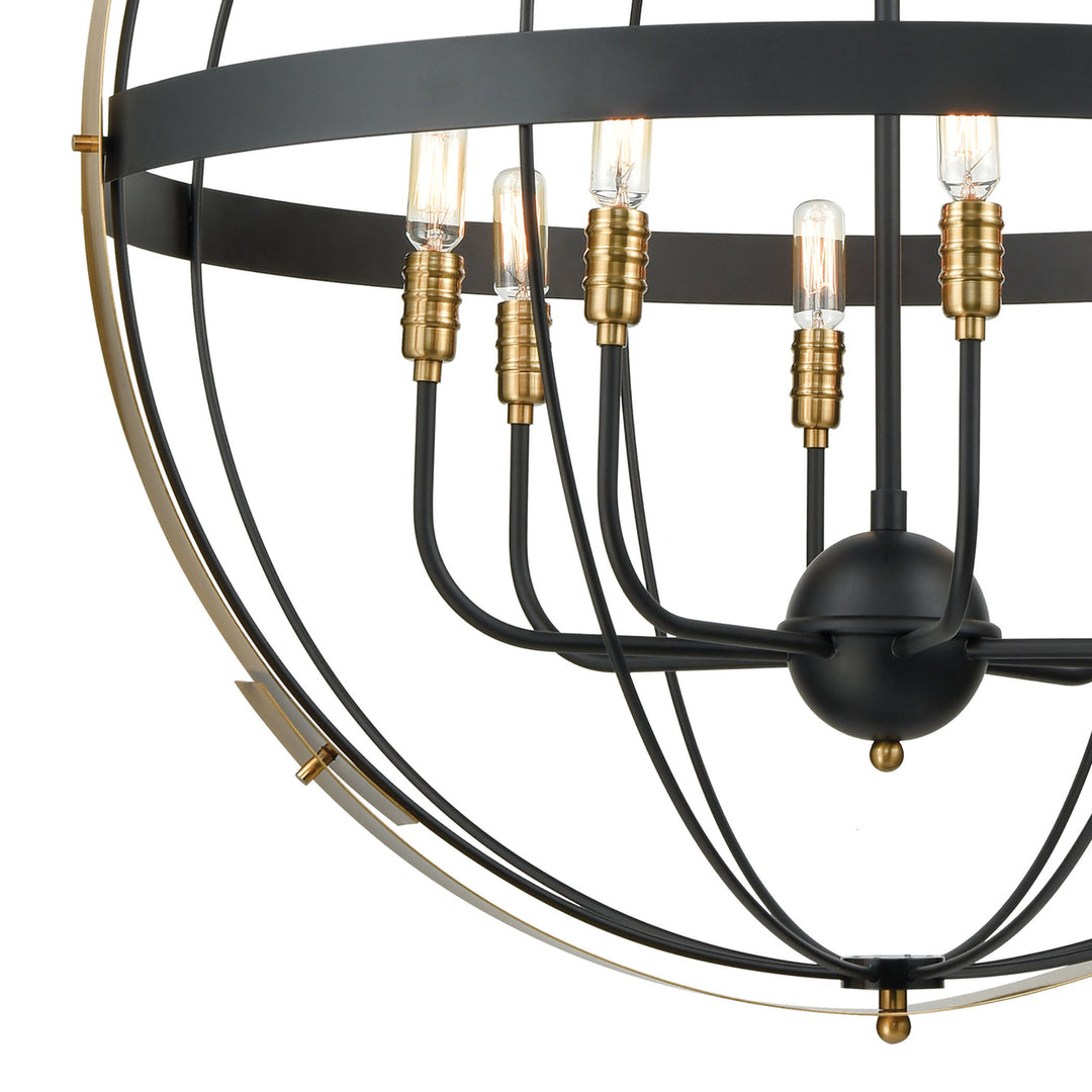 Caldwell 32 Wide 8-Light Chandelier - Matte Black Image 2