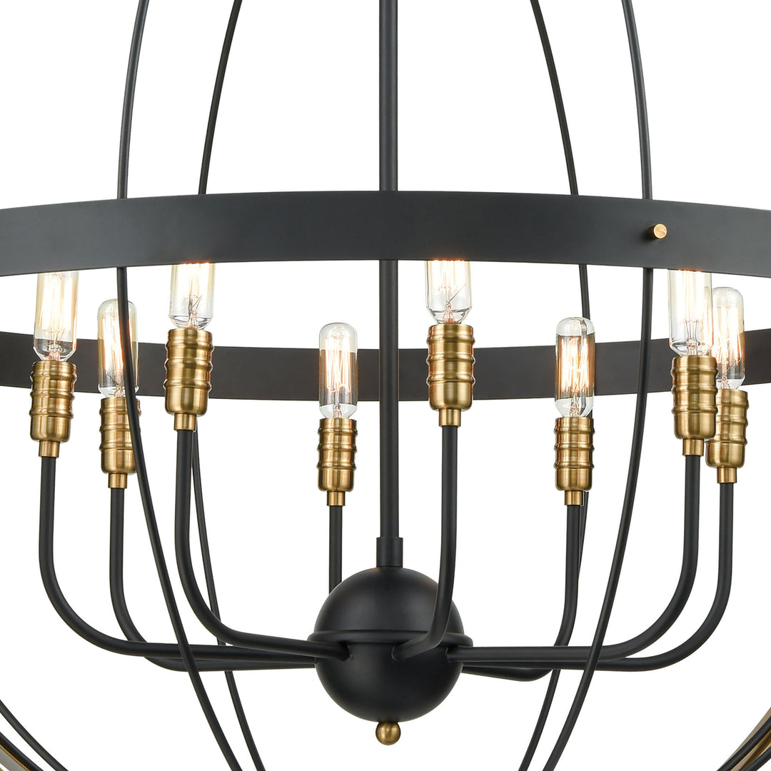 Caldwell 32 Wide 8-Light Chandelier - Matte Black Image 4