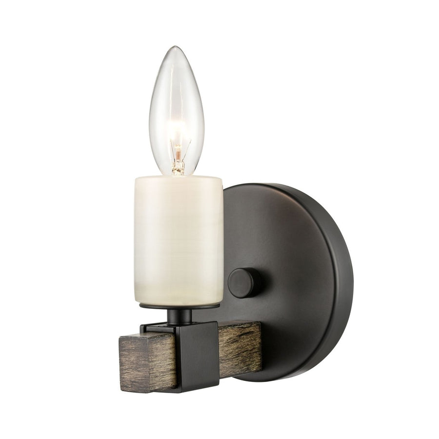 Stone Manor 5 High 1-Light Sconce - Matte Black Image 1