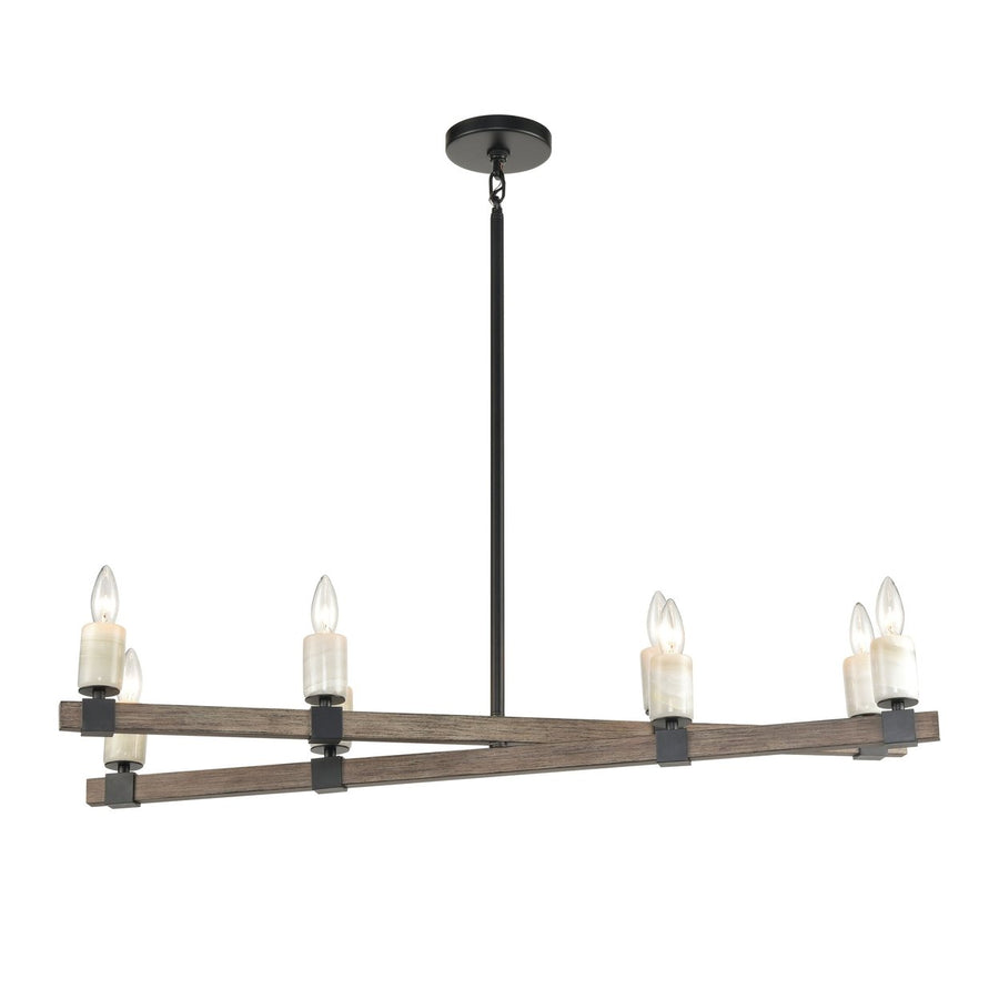 Stone Manor 39 Wide 8-Light Linear Chandelier - Matte Black Image 1