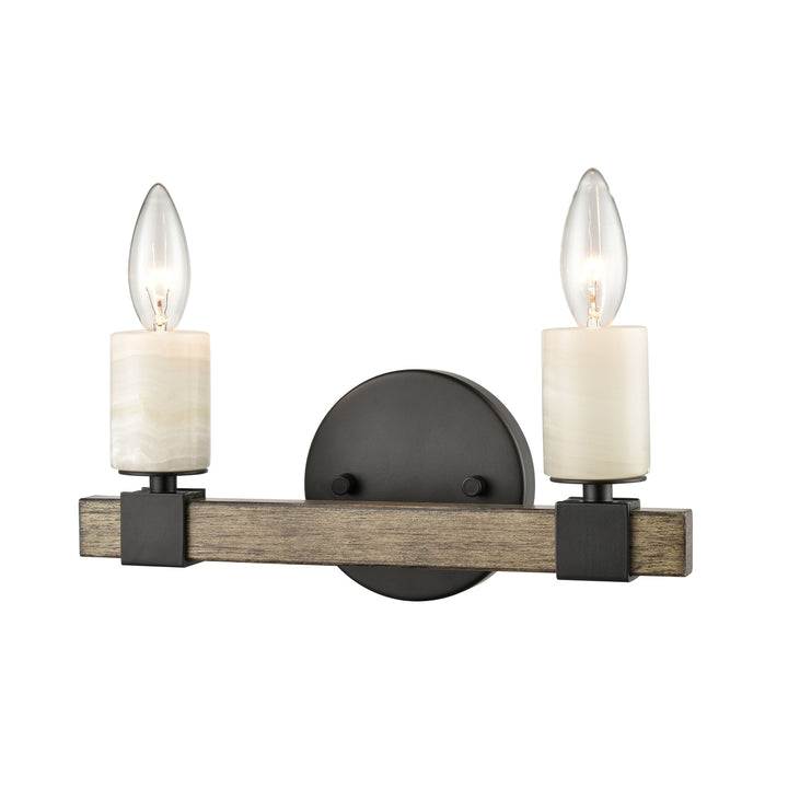 Stone Manor 12 Wide 2-Light Vanity Light - Matte Black Image 1