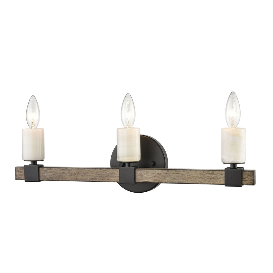 Stone Manor 21 Wide 3-Light Vanity Light - Matte Black Image 1