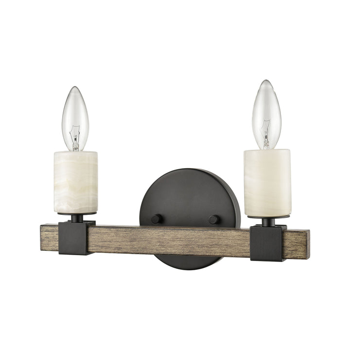 Stone Manor 12 Wide 2-Light Vanity Light - Matte Black Image 2