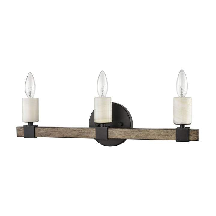 Stone Manor 21 Wide 3-Light Vanity Light - Matte Black Image 2