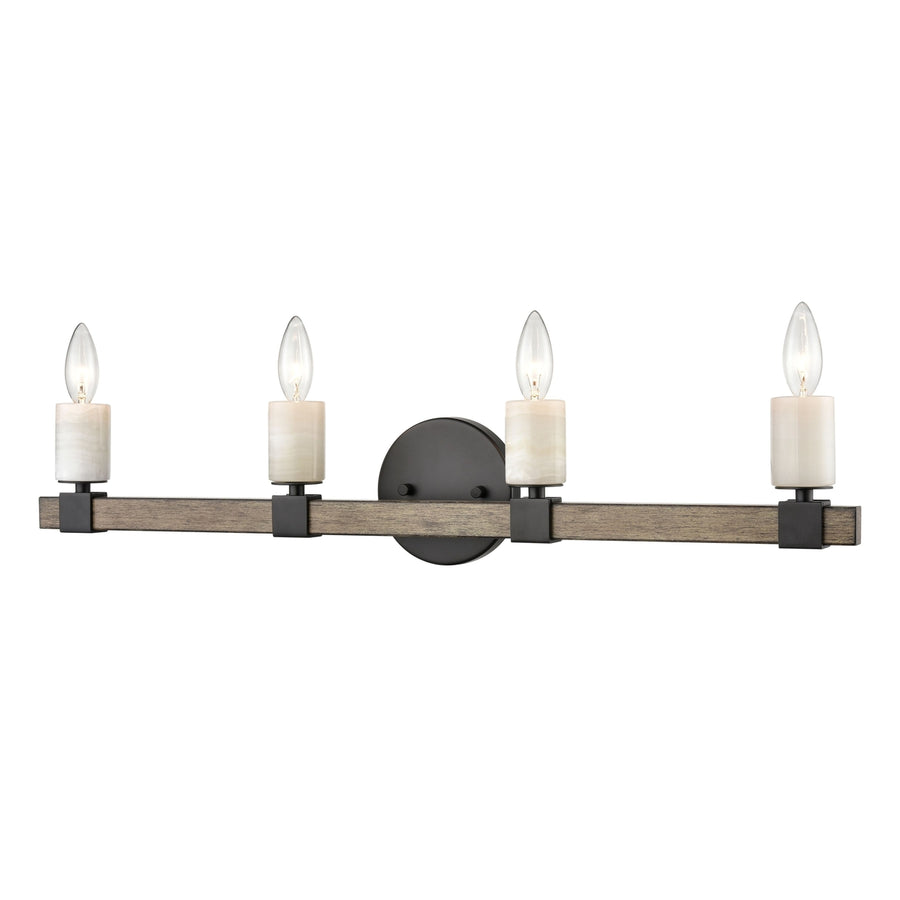 Stone Manor 30 Wide 4-Light Vanity Light - Matte Black Image 1