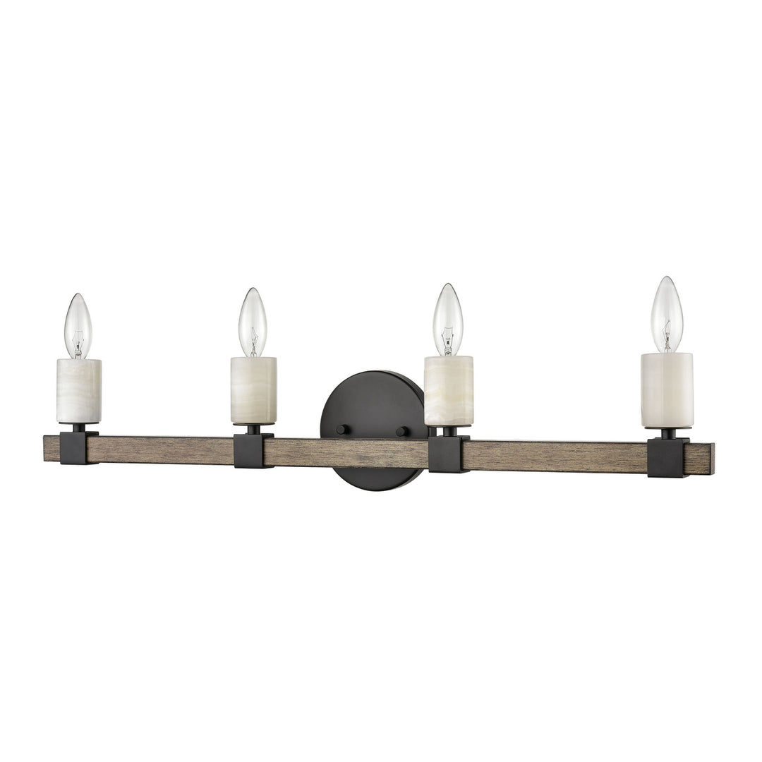 Stone Manor 30 Wide 4-Light Vanity Light - Matte Black Image 2